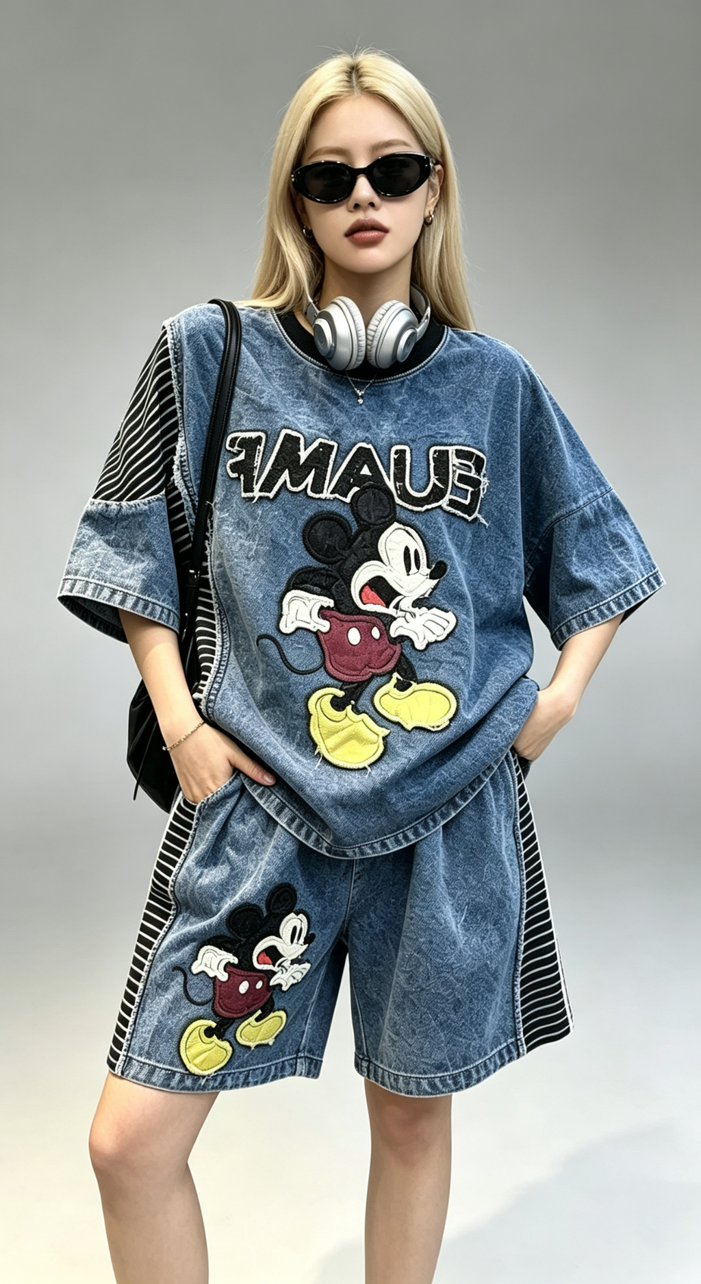 Mickey denim outfit