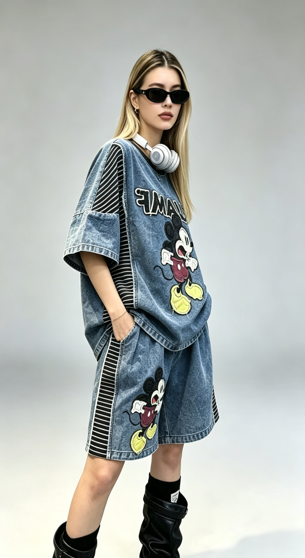 Mickey denim outfit