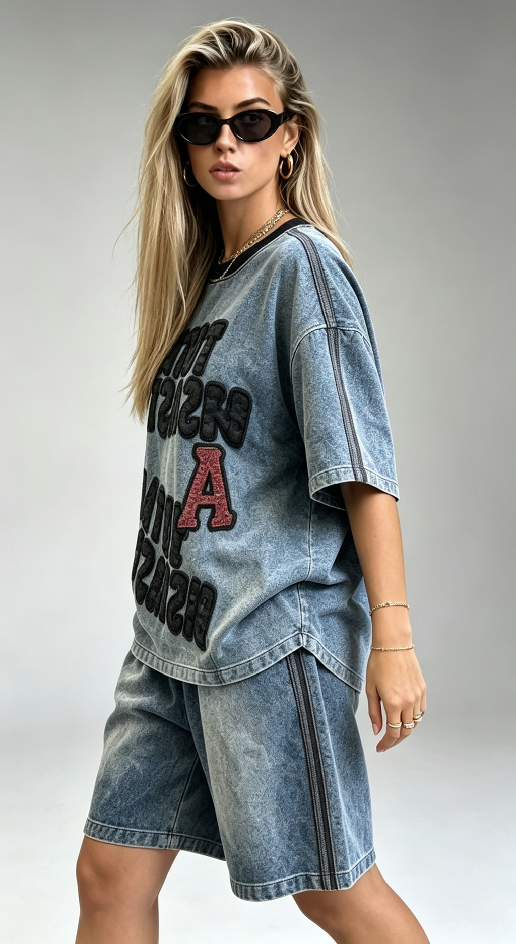 Mickey Letter Denim Set