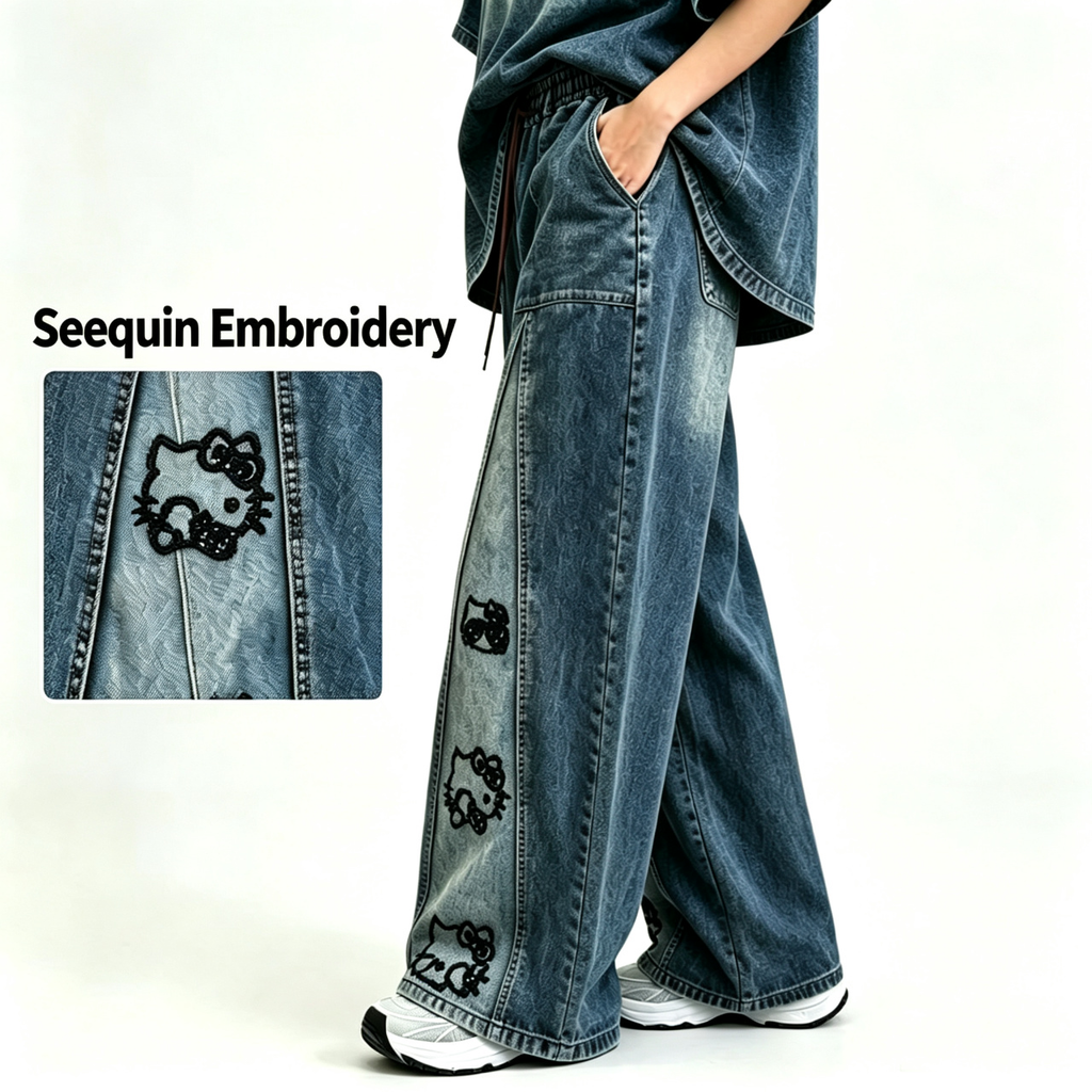 Hello Kitty denim outfit