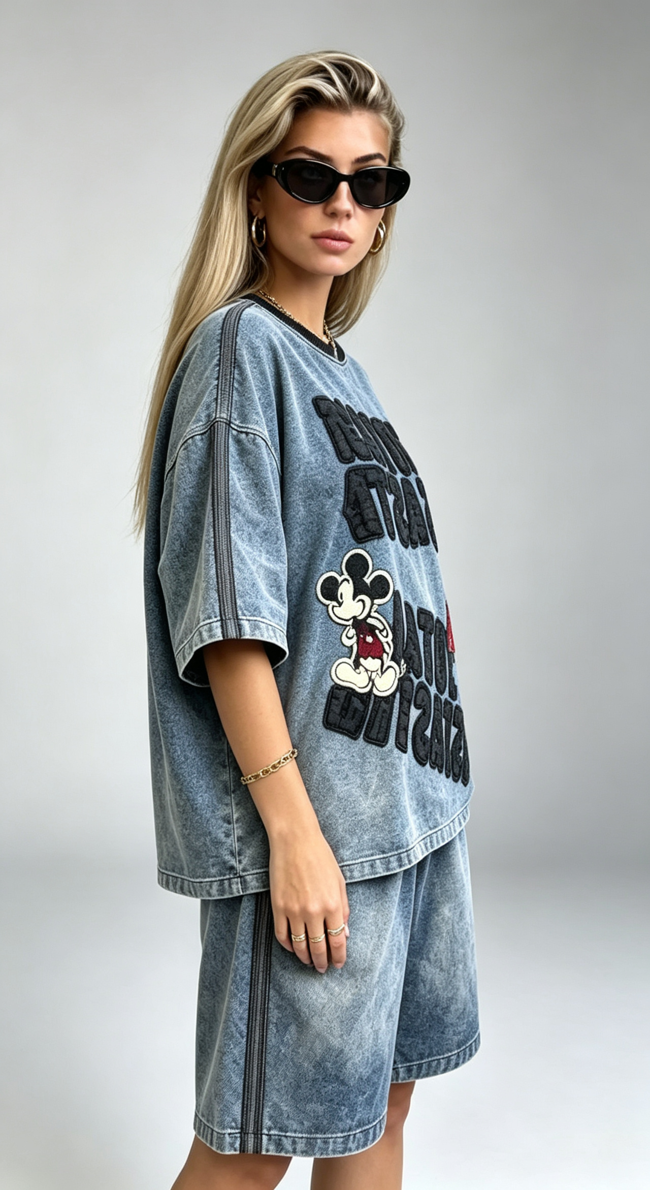 Mickey Letter Denim Set