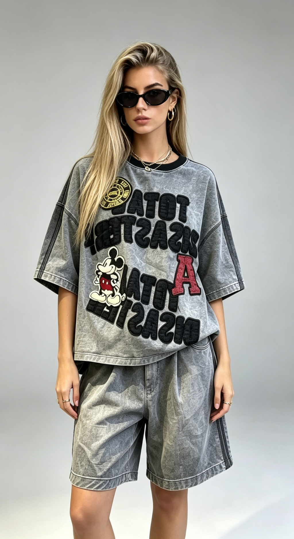Mickey Letter Denim Set