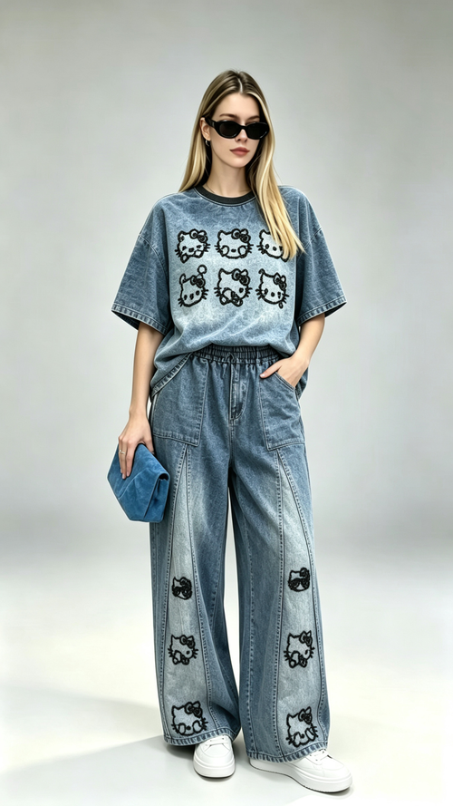 Hello Kitty denim outfit