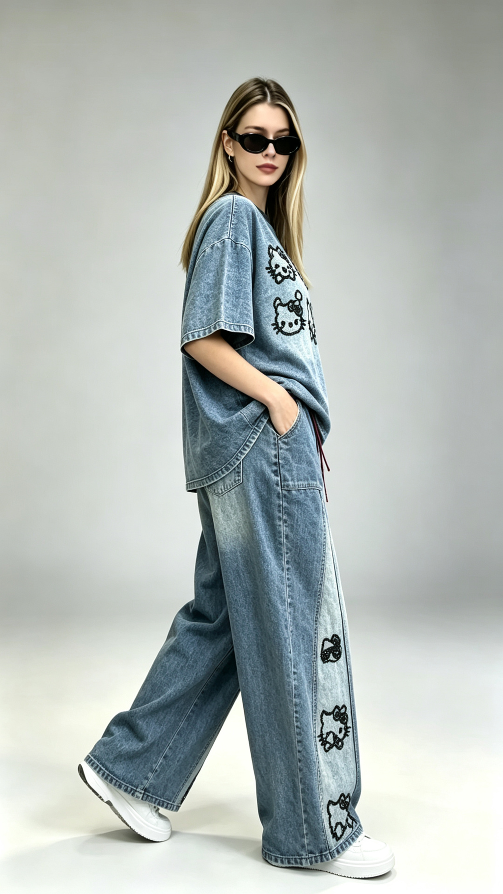 Hello Kitty denim outfit