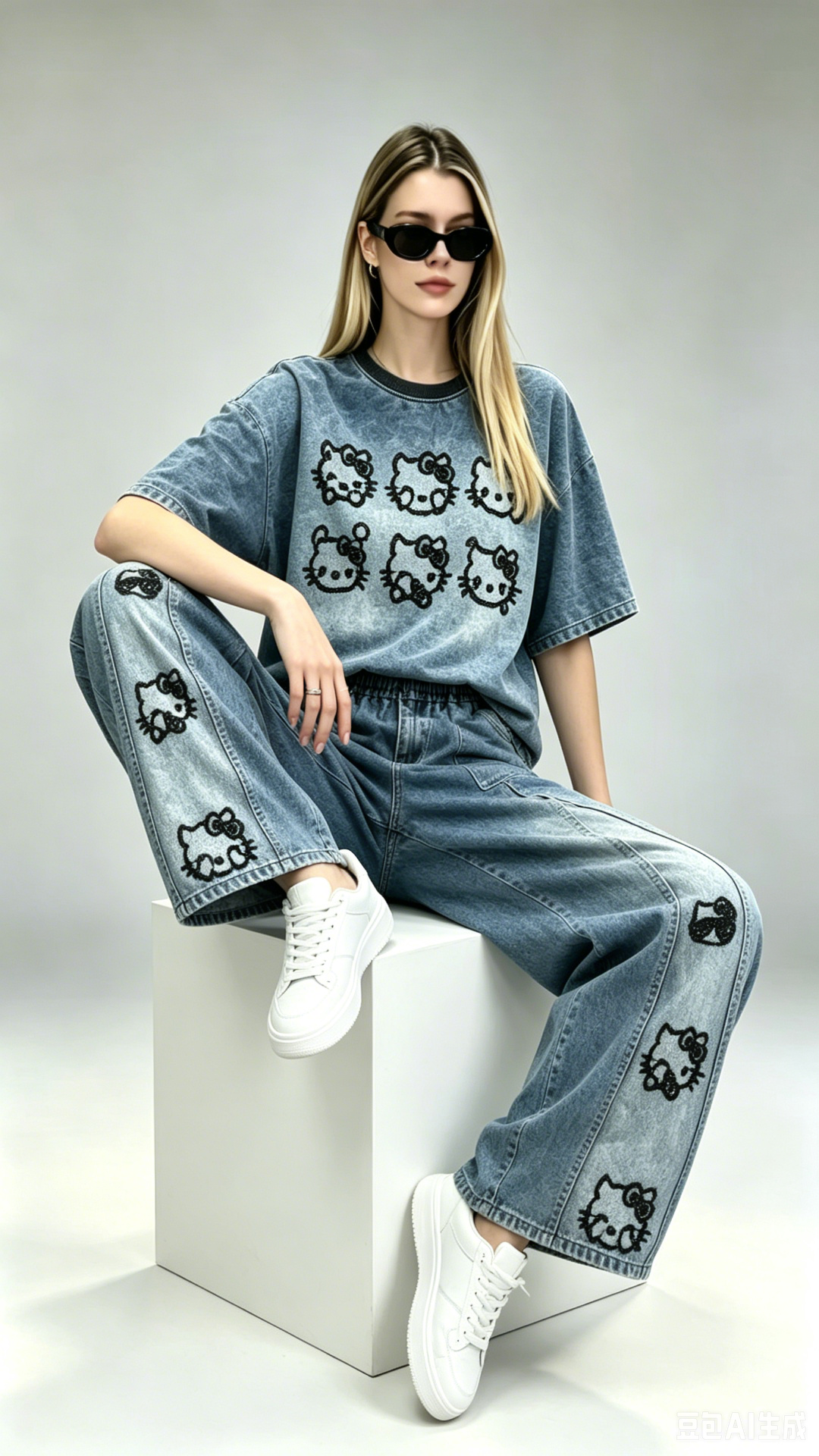 Hello Kitty denim outfit
